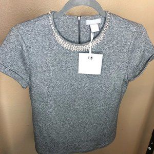 NWT Kenar Gray w/ Silver Rhinestone collar sz XS